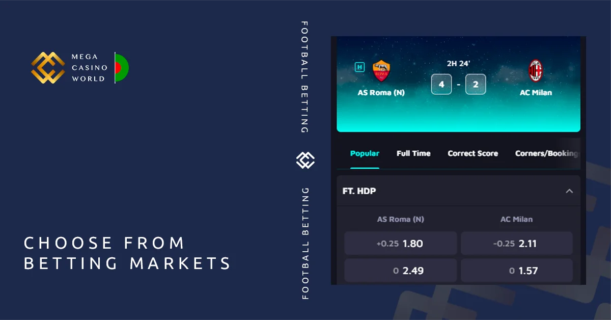 Choose from the presented betting markets - MCW Bangladesh football betting