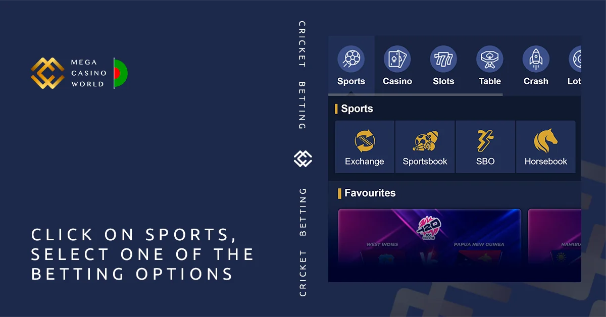 Head to the sports betting section at MCW and choose one of the options