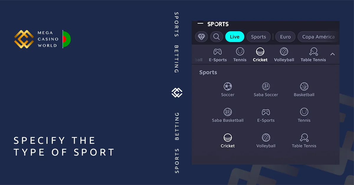 Specify type of the sport you want to bet - MCW